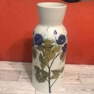 HILLKA LIISA AHOLA ARABIA FINLAND FLORAL VASE GLAZED CERAMIC MCM W/ makers mark